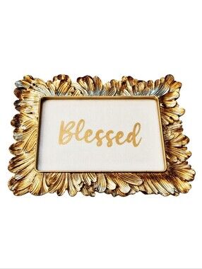 Blessed Gold Leaf Effect Jewelry Tray / Vanity Tray / Display Frame